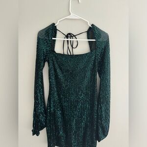 Green sequence dress